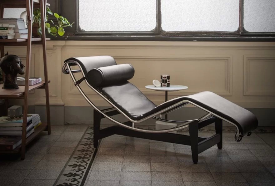 Cassina 4 Chaise Longue À Règlage Continu, Noire, Durable